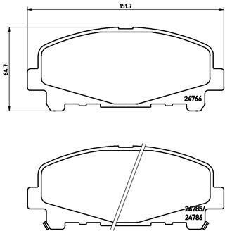 Комплект тормозных колодок, дисковый тормоз   P 28 043   BREMBO