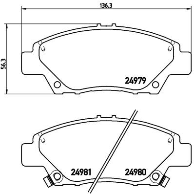 Комплект тормозных колодок, дисковый тормоз   P 28 050   BREMBO