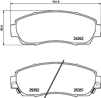 Комплект тормозных колодок, дисковый тормоз   P 28 068   BREMBO