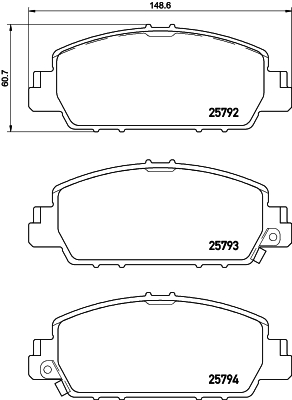 Комплект тормозных колодок, дисковый тормоз   P 28 077   BREMBO