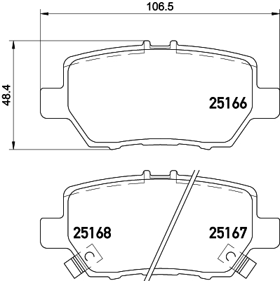 Комплект гальмівних накладок, дискове гальмо   P 28 078   BREMBO