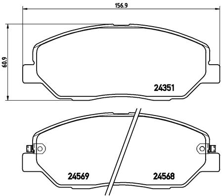 Комплект тормозных колодок, дисковый тормоз   P 30 036   BREMBO