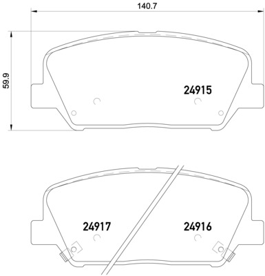 Комплект тормозных колодок, дисковый тормоз   P 30 065   BREMBO