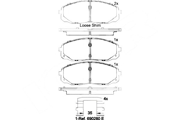 Комплект тормозных колодок, дисковый тормоз   P 30 095   BREMBO