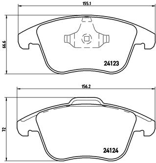 Комплект гальмівних накладок, дискове гальмо   P 44 020   BREMBO