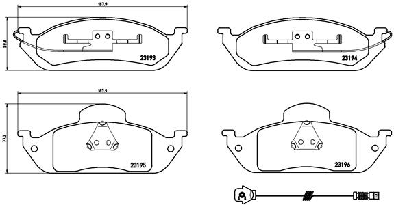 Комплект гальмівних накладок, дискове гальмо   P 50 039   BREMBO
