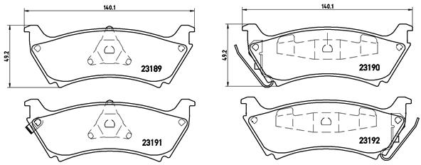 Комплект гальмівних накладок, дискове гальмо   P 50 040   BREMBO
