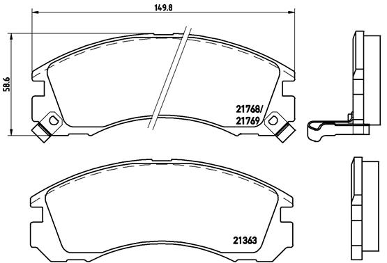 Комплект тормозных колодок, дисковый тормоз   P 54 017   BREMBO