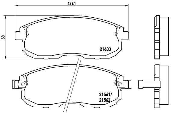 Комплект тормозных колодок, дисковый тормоз   P 56 021   BREMBO