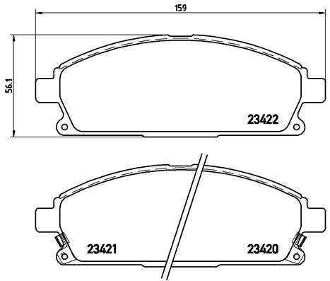 Комплект тормозных колодок, дисковый тормоз   P 56 040   BREMBO