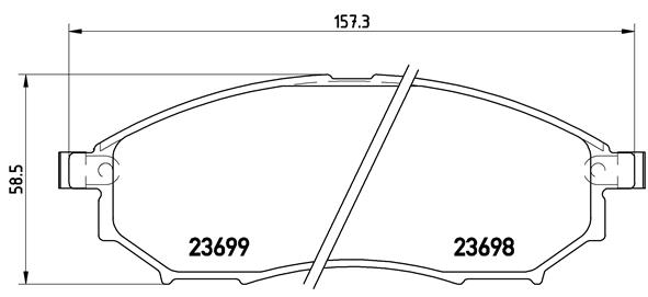 Комплект гальмівних накладок, дискове гальмо   P 56 058   BREMBO