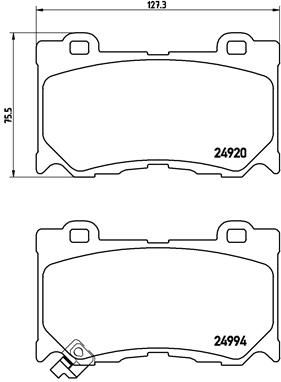 Комплект гальмівних накладок, дискове гальмо   P 56 089   BREMBO