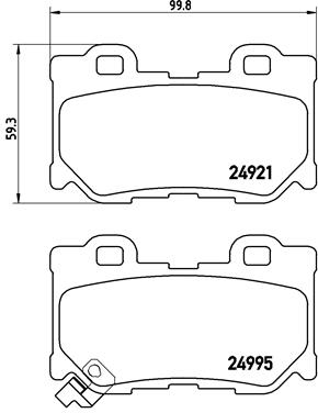 Комплект гальмівних накладок, дискове гальмо   P 56 095   BREMBO