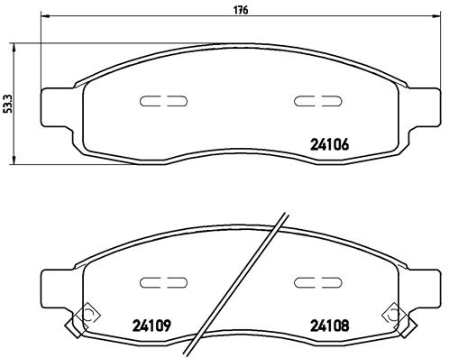 Комплект тормозных колодок, дисковый тормоз   P 58 001   BREMBO