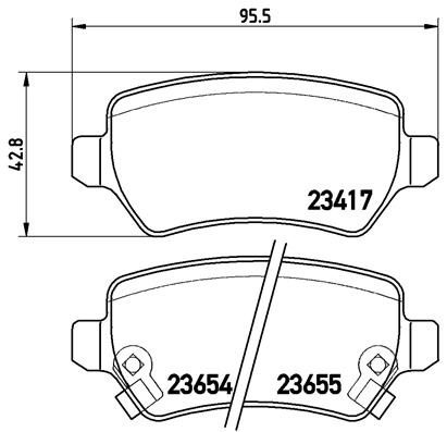 Комплект гальмівних накладок, дискове гальмо   P 59 038   BREMBO