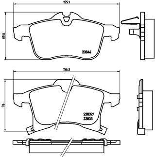 Комплект гальмівних накладок, дискове гальмо   P 59 045   BREMBO