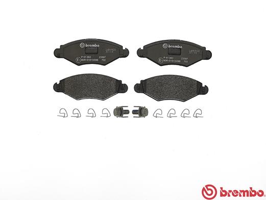 Комплект гальмівних накладок, дискове гальмо P 61 063 BREMBO #1