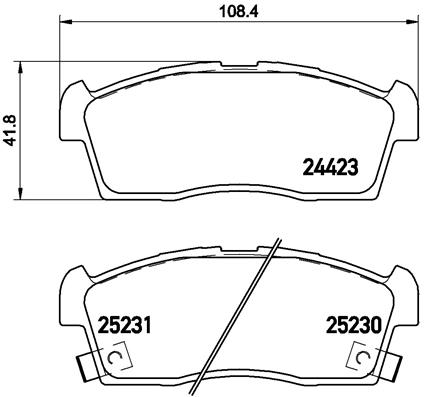 Комплект тормозных колодок, дисковый тормоз   P 61 108   BREMBO