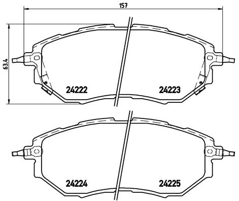 Комплект гальмівних накладок, дискове гальмо   P 78 017X   BREMBO