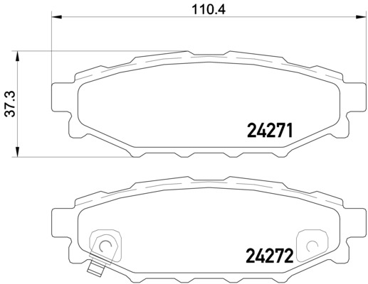 Комплект гальмівних накладок, дискове гальмо   P 78 020   BREMBO