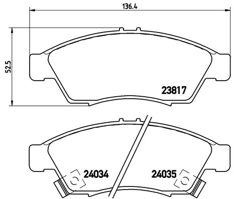 Комплект тормозных колодок, дисковый тормоз   P 79 014   BREMBO