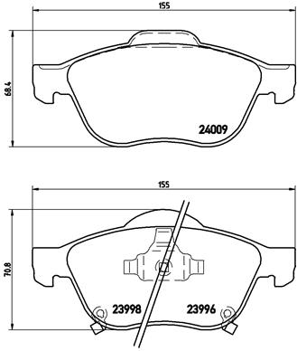 Комплект тормозных колодок, дисковый тормоз, BREMBO P 83 043 Комплект тормозных колодок, дисковый тормоз, BREMBO P 83 043