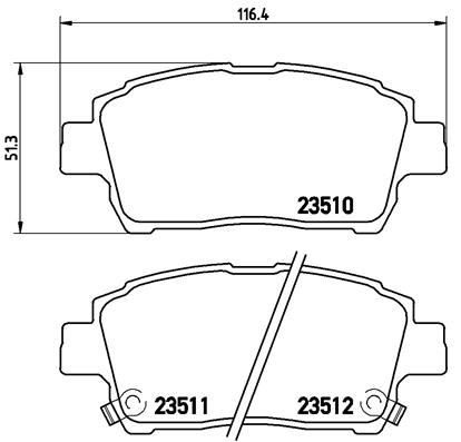 Комплект гальмівних накладок, дискове гальмо   P 83 051   BREMBO