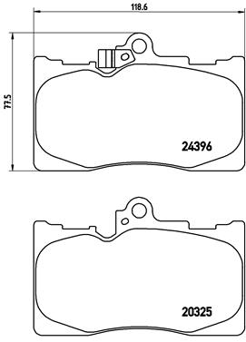 Комплект гальмівних накладок, дискове гальмо   P 83 072   BREMBO