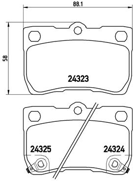 Комплект гальмівних накладок, дискове гальмо   P 83 073   BREMBO