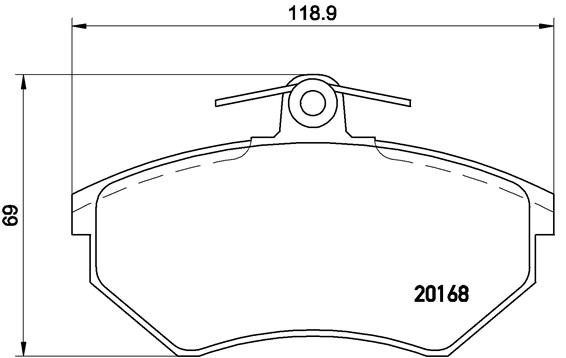 Комплект гальмівних накладок, дискове гальмо   P 85 011   BREMBO