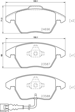 Комплект тормозных колодок, дисковый тормоз   P 85 146   BREMBO