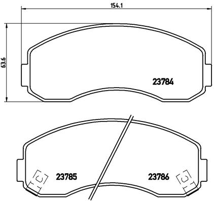 Комплект гальмівних накладок, дискове гальмо   P 99 003   BREMBO