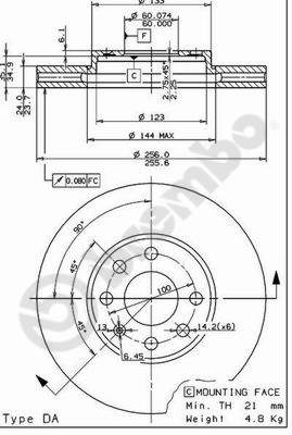 Тормозной диск   09.7628.11   BREMBO