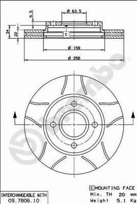 Тормозной диск   09.7806.75   BREMBO