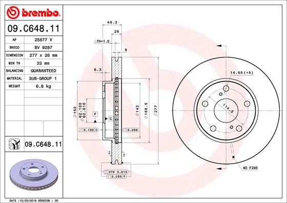 Гальмівний диск   09.C648.11   BREMBO