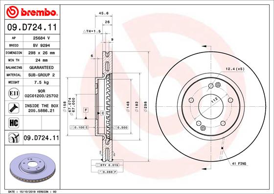 Тормозной диск   09.D724.11   BREMBO