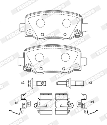 Комплект гальмівних накладок, дискове гальмо FDB4883 FERODO #1