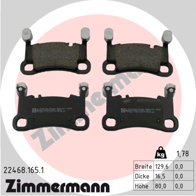 Комплект гальмівних накладок, дискове гальмо   22468.165.1   ZIMMERMANN