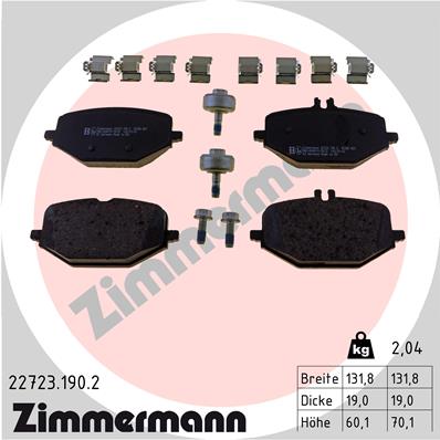 Комплект тормозных колодок, дисковый тормоз   22723.190.2   ZIMMERMANN