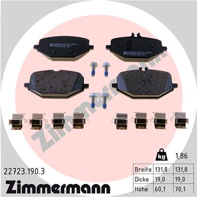 Комплект тормозных колодок, дисковый тормоз   22723.190.3   ZIMMERMANN