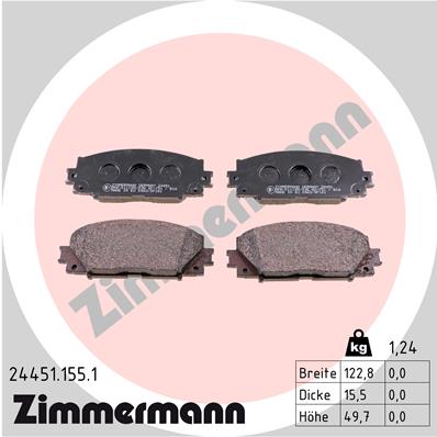 Комплект тормозных колодок, дисковый тормоз   24451.155.1   ZIMMERMANN