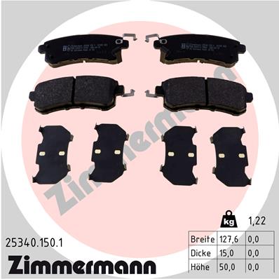 Комплект тормозных колодок, дисковый тормоз   25340.150.1   ZIMMERMANN