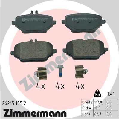 Комплект тормозных колодок, дисковый тормоз   26215.185.2   ZIMMERMANN