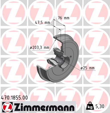 Гальмівний барабан   470.1855.00   ZIMMERMANN