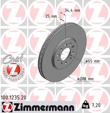 Тормозной диск   100.1235.20   ZIMMERMANN