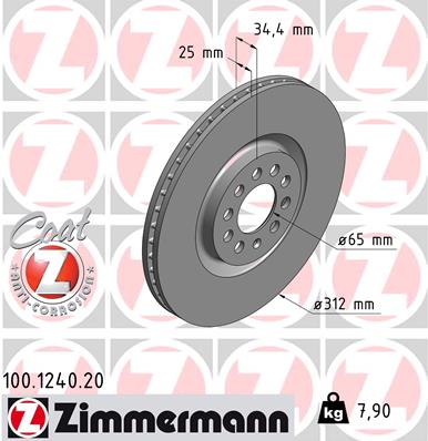 Тормозной диск   100.1240.20   ZIMMERMANN