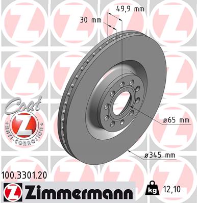 Тормозной диск   100.3301.20   ZIMMERMANN