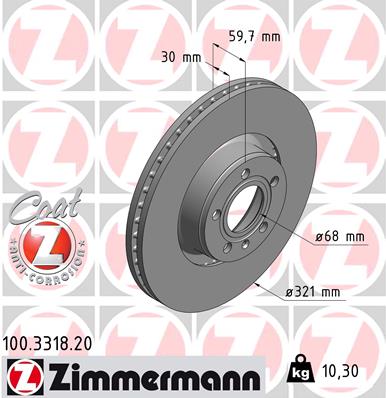 Тормозной диск   100.3318.20   ZIMMERMANN