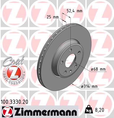 Тормозной диск   100.3330.20   ZIMMERMANN