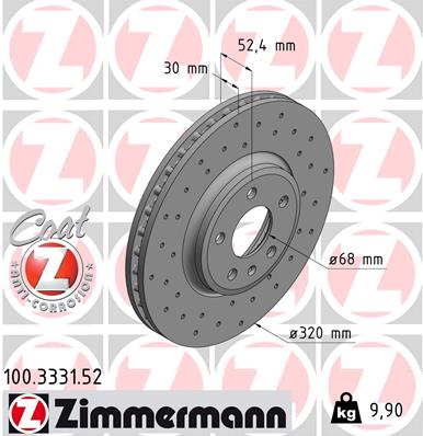 Тормозной диск   100.3331.52   ZIMMERMANN